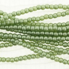 2mm Czech Glass Round Pearls - Olive