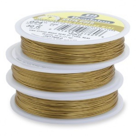 .015" Beadalon 19st Satin Gold Beading Wire - 30ft