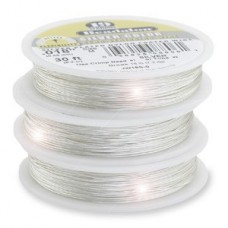 .018" 19st Beadalon Silver Colour Beading Wire - 30'