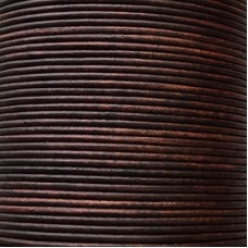 1mm Indian Premium Cowhide Leather Cord - Distressed Dark Brown Natural Dye