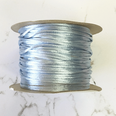 1mm Satin Rattail Cord - Light Blue