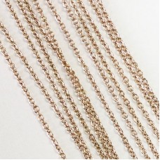 1mm Rose Gold Plated 316 High Quality Stainless Steel Flat Oval Cable Chain - 2 metres