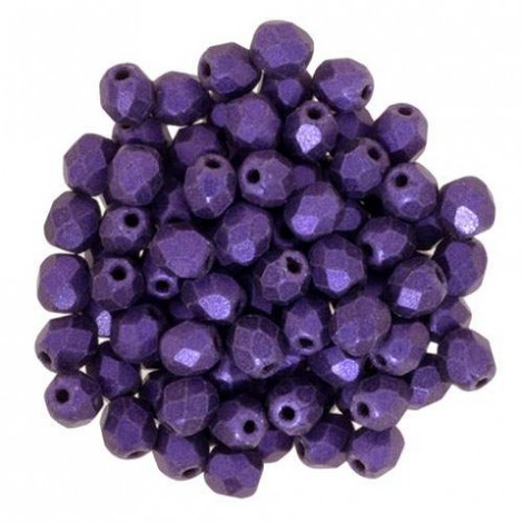 4mm Czech Firepolish Beads - Metallic Suede Purple- Pack of 50 4mm Czech Firepolish Beads - Metallic Suede Purple- Pack of 50