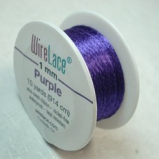 1mm Metallic Wire Lace Ribbon - Purple - 1m
