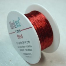1mm Wire Lace Metallic Ribbon - Red - Per metre