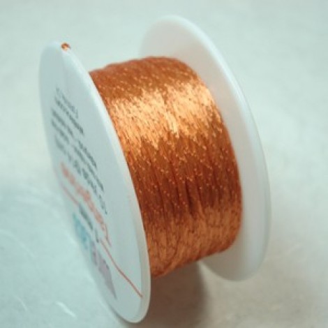 1mm Metallic Wire Lace Ribbon - Tangerine - 1m