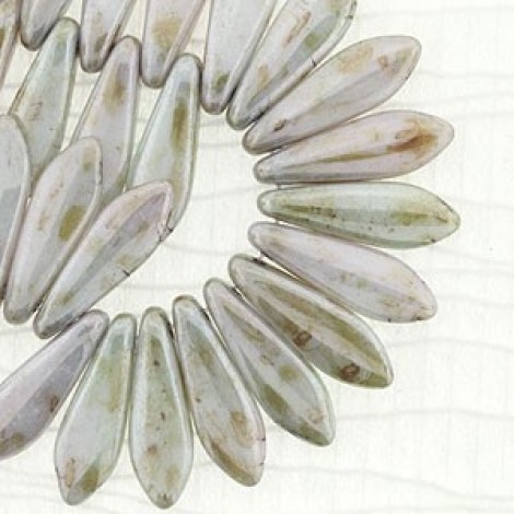 5x16mm Czech Daggers - Opaque Ultra Luster Green - Pack of 20
