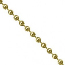 1.8mm Brass Plated Steel Ball Chain - per metre