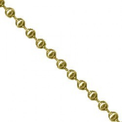 1.8mm Brass Plated Steel Ball Chain - per metre
