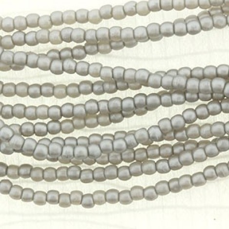 2mm Czech Glass Round Pearls - Matte Silver - Pack of 100