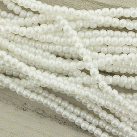 2mm Czech Glass Round Pearls - Snow - Pack of 100