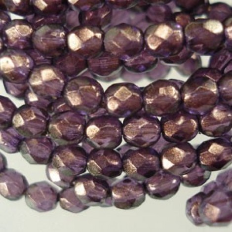 4mm Czech Firepolish Beads - Halo Regal - Pack of 50