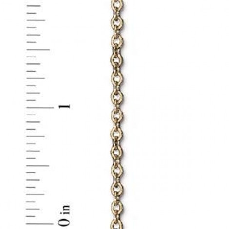 4x2.5mm TierraCast Brass Cable Chain - Ant 22K Gold Plated - Per metre