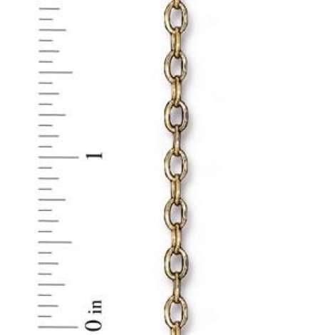 6x4mm TierraCast Brass Cable Chain - Antique 22K Gold Plated - Per 30cm