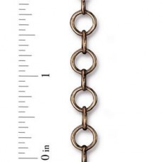10mm TierraCast Round Link Chain - Antique Brass Oxide - Per 25cm