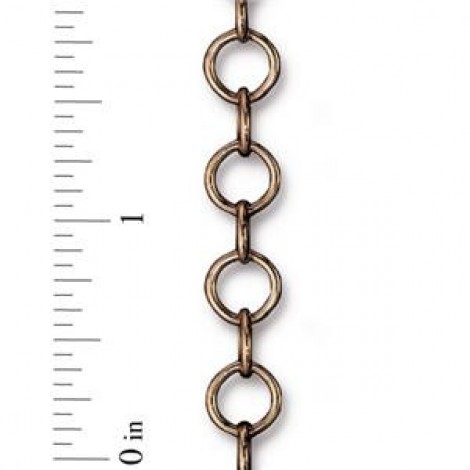 10mm TierraCast Round Link Chain - Antique Brass Oxide - Per 25cm