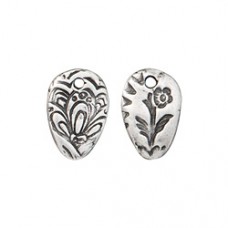 9.5x14mm TierraCast Flora Charms - Antique Pewter - Pack of 2