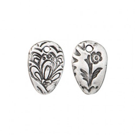 9.5x14mm TierraCast Flora Charms - Antique Pewter - Pack of 2