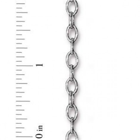 8x5mm TierraCast Brass Cable Chain - Im Rhodium