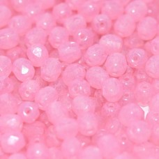 4mm Czech Firepolish Beads - Crystal Rose