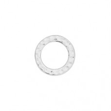 13mm TierraCast Medium Hammertone Ring Links - White Bronze Plated (Bright Silver) - Pack of 2