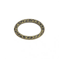 18x12mm TierraCast Oval Hammertone Ring Links - Brass Oxide - Pack of 2
