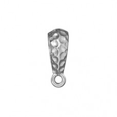 18x10mm (6mm ID) TierraCast Hammertone Bail with Loop - White Bronze (Silver) Plated - Each
