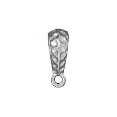 18x10mm (6mm ID) TierraCast Hammertone Bail with Loop - White Bronze (Silver) Plated - Each