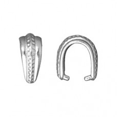 14mm TierraCast Large Hammertone Pinch Bails - White Bronze Plated (Silver) - Each