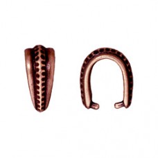 14mm TierraCast Large Hammertone Pinch Bails - Antique Copper - Each