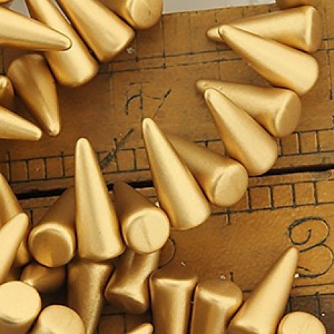 5x13mm Czech Bohemian Spikes - Matte Gold - Pack of 10 5x13mm Czech Bohemian Spikes - Matte Gold - Pack of 10