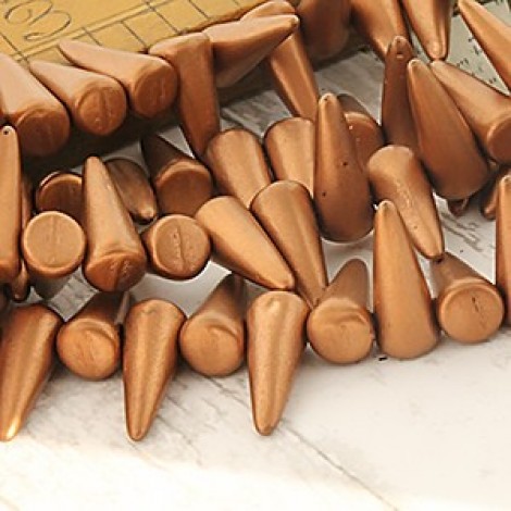 5x13mm Czech Bohemian Spikes - Matte Copper - Pack of 10