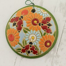35mm Golem Studio Pendant - Ladybugs & Flowers 1 - Each
