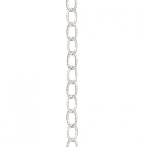 2.5mm TierraCast Embossed Cable Chain - Im Rhodium