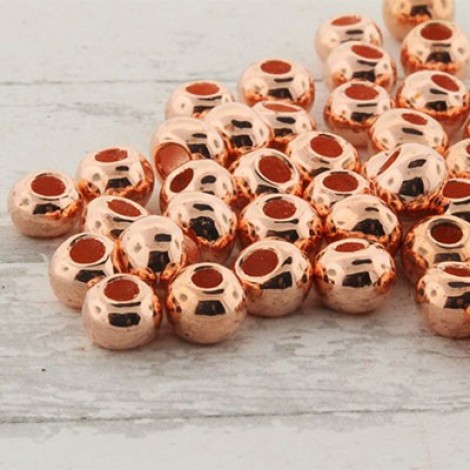 5mm Greek Metallized Ceramic Pearl Beads - Copper Pl
