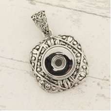 42x37mm Silver Plated Pendant w-Bail for 12mm Snaps