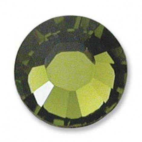 6.4mm SS30 Swarovski Crystal Flatbacks - Olivine - Pack of 12