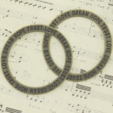 35mm Vintage Style Bronze Plated Message Rings - Pack of 14