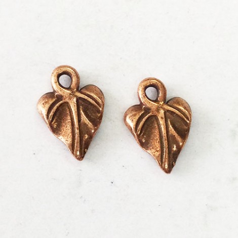 12mm TierraCast Sunflower Leaf Charm - Ant Copper - Pack of 2