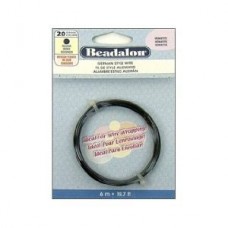 20ga Beadalon German Round Craft Wire - Anti-Tarnish Hematite - 6m