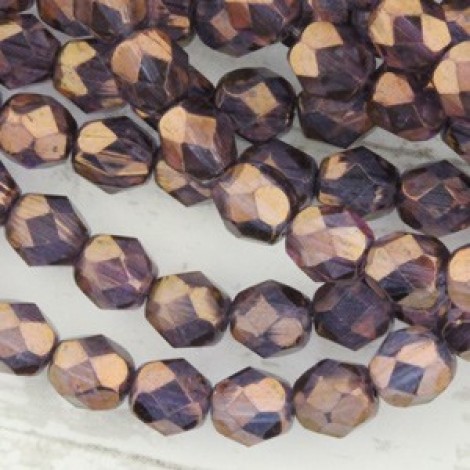 6mm Czech Firepolish Glass Beads - Bronze Illusion - Pack of 20