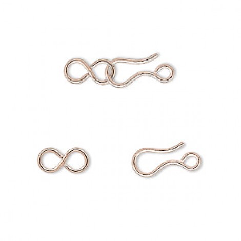 Copper Plated Hook & Eye Clasp - 22x7mm