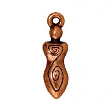 20mm TierraCast Spiral Goddess Charm - Antique Copper Plated