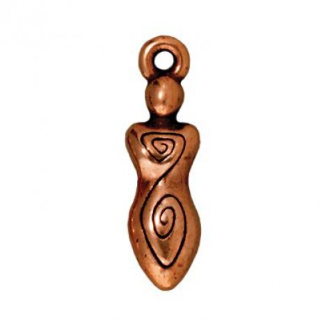 20mm TierraCast Spiral Goddess Charm - Antique Copper Plated