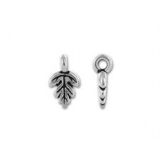 12x8mm TierraCast Oak Leaf Drop - Antique Silver Plated - Pack of 2