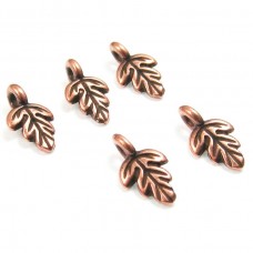 12x8mm TierraCast Oak Leaf Drop - Antique Copper Plated - Pack of 2