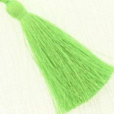 77mm Turkish Silk Thread Long Tassels - Neon Green - Each