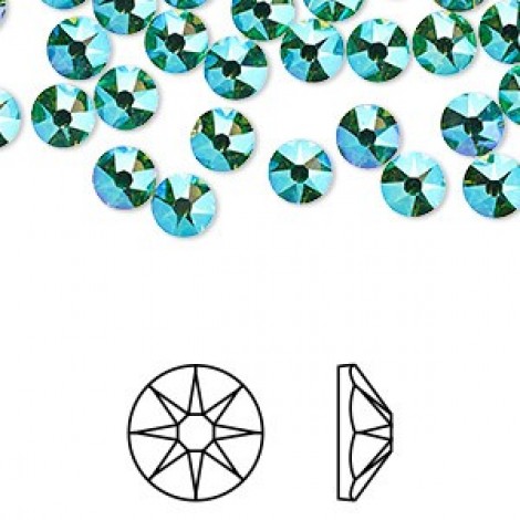 4.8mm SS20 Swarovski Flatback Crystals - Peridot Shimmer - Pack of 15
