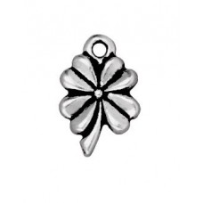 10mm TierraCast Four Leaf Clover Drop - Antique Fine Silver Plated - Pack of 2