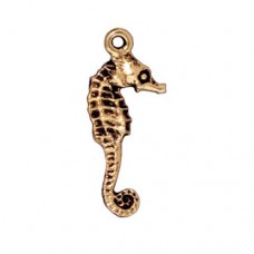 24mm TierraCast Seahorse Charm - Antique 22K Gold Plated